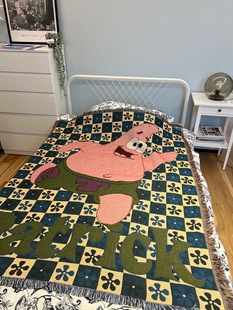 派大星桌面床上装 饰毯艺术毯子女生宿舍网红沙发毯挂毯高级感