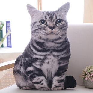 仿真创意猫咪抱枕毛绒玩具猫靠垫枕学生儿童女生日情人节礼物礼品