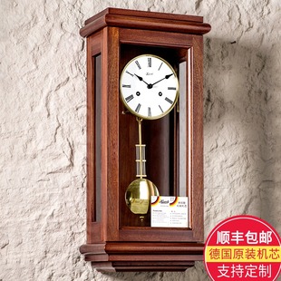 欧式 饰挂表HP0122 挂钟钟表客厅实木德国机芯机械报时时钟家用装