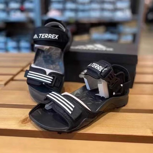 adidas阿迪达斯男女鞋 夏季 EF0016 款 户外越野魔术贴卡扣沙滩凉鞋