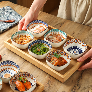 舍里波西米亚家用复古陶瓷味碟火锅蘸料碟日式 零食小碟小菜咸菜碟