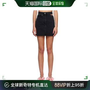 香港直邮潮奢 Msgm 3541MDD230L2377 女士 黑色镂空牛仔短裙