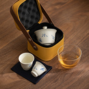 旅行功夫茶具套装 陶瓷专用快客杯户外便携包盖碗一壶二杯伴手礼