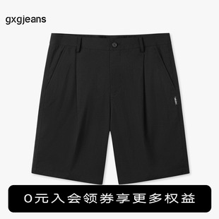 2024年夏季 五分裤 gxgjeans男装 休闲短裤 新款 黑色基础西装 子 短裤