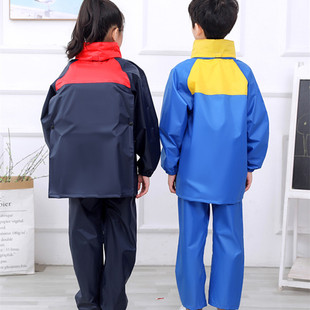 时尚 新款 中大童男女小学生便携 儿童分体加厚全身防水雨衣雨裤 套装