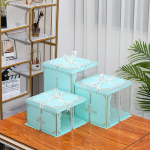 半透明生日蛋糕盒子双层加高定制6 盒 810寸方形包装