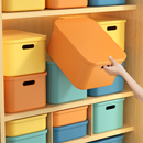 收纳盒桌面杂物零食玩具家用长方形整理盒塑料筐置储物盒子收纳箱