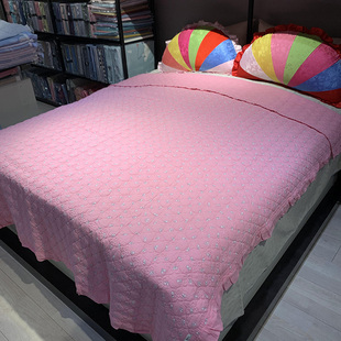 韩国新款 2x2.3米斜纹纯棉印花床单绗缝床盖床单床垫夏凉被水洗被