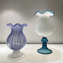 复古风中古芬顿法式 饰品 铃兰手工琉璃玻璃花瓶高脚花器摆件插花装