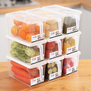厨房冰箱收纳盒 抽屉式 透明带盖长方形储物鸡蛋盒 冷冻食品保鲜盒