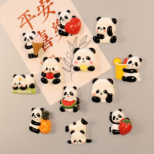 可爱熊猫冰箱贴ins风磁吸卡通文创磁性贴四川基地纪念品伴手礼物