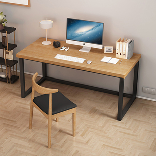 实木电脑桌台式 家用书桌轻奢学习桌子双人电竞桌原木办公桌工作台