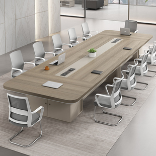 会议桌长桌简约现代长方形会议室办公家具大小型会议洽谈桌椅组合