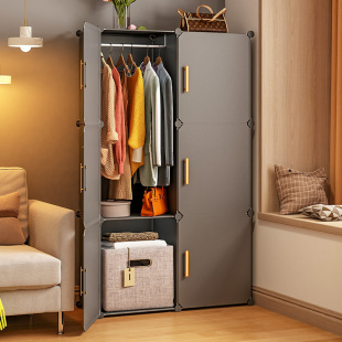 衣柜家用卧室简易组装 柜子出租房用置物架经济型结实耐用布衣橱