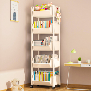 书架落地置物架学生家用一体靠墙可移动儿童简易收纳多层储物书柜