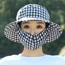 夏季 新款 防晒遮阳帽遮脸太阳采茶帽子 防晒口罩一体帽子遮阳帽女款