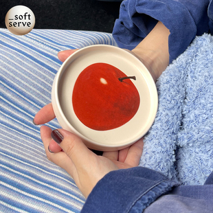 SoftServe柔软供应 红苹果 杯托盘 陶瓷小碟子 水果甜点餐盘