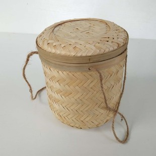 广西竹编通用七子饼普洱茶叶食品包装 礼盒散茶收纳存储竹篮