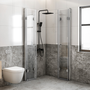 简艺整体淋浴房浴室干湿分离隔断卫生间小户型推拉折叠门玻璃浴屏