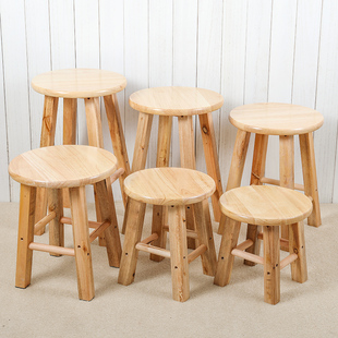 实木凳橡木餐凳子原木小板凳家用矮凳整装 凳椅 儿童小圆凳茶几换鞋