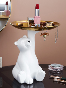 客厅摆件家居装 饰品北极熊现代简约茶几钥匙收纳托盘桌面摆设创意