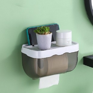卫生间抽纸盒纸巾盒家用壁挂免打孔厕所防水卷纸卫生纸置物架