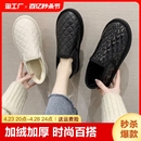 雪地靴女士2023新款 冬季 学生靴子一脚蹬低帮加绒棉鞋 时尚 百搭韩版
