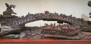 北宋清明上河图桥梁建筑展厅摆件博物馆收藏级树根雕国宝大型古沉