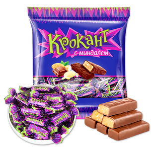 俄罗斯糖果进口紫皮糖kdv糖果网红夹心巧克力喜糖结婚零食品袋装