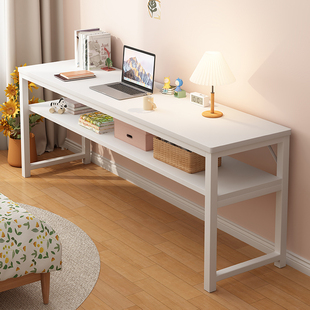 电脑桌现代简约书桌家用女生卧室小户型靠墙长条桌出租房窄办公桌