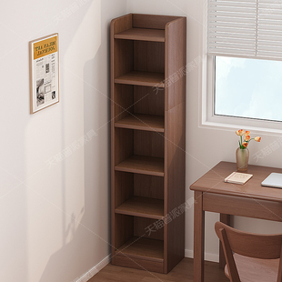 全实木书架置物架落地家用卧室客厅靠墙储物柜子书桌旁转角柜书柜