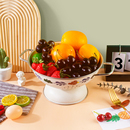 北欧风水果盘轻奢铁艺厨房客厅家用沥水果篮水果框防锈果蔬置物架