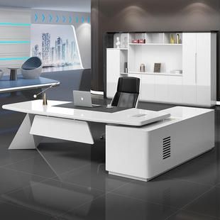 烤漆老板桌椅组合白色时尚 经理室办公家具总裁单人大班台简约现代