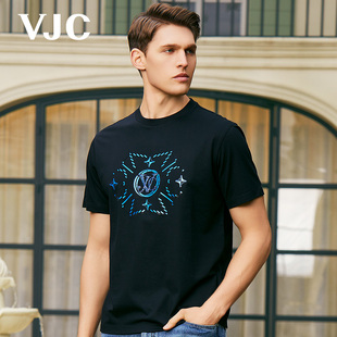 2024夏季 VJC 凉感烫钻短袖 专柜同款 男装 T恤 D24BA1810 新款
