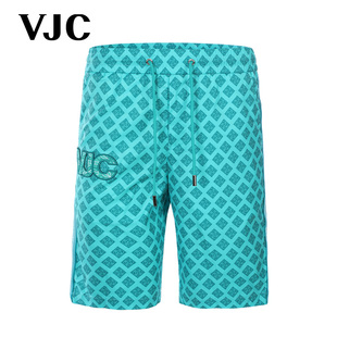 2024年夏季 满印休闲运动短裤 VJC 男装 新款 B23AP1509 蓝色中裤