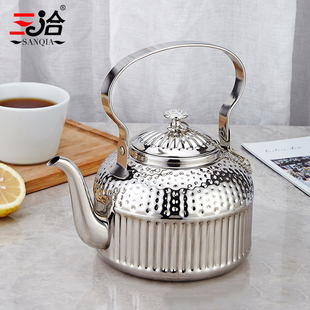 加厚不锈钢提柄茶壶烧水壶餐厅酒店茶楼茶壶家用电磁炉水壶