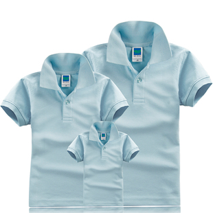 一家三口家庭装 全家装 短袖 夏季 T恤亲子团体活动服定制logo polo衫