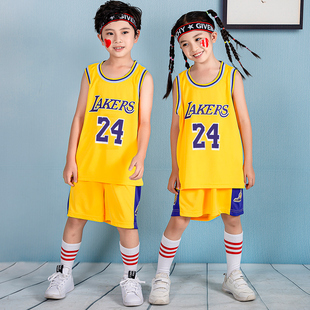 儿童篮球服套装 男女宝宝运动背心小孩比赛训练服科比24号球衣短袖