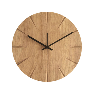简约现代原木创意挂钟 客厅个性 超静音田园卧室墙钟壁钟 实木钟表