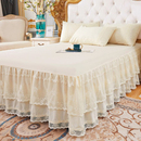 公主床罩床裙式 1.5m1.8x2.0米2.2床套防滑保护套 单件蕾丝花边欧式
