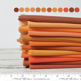 55cm MODA素布 美国进口全棉手工拼布布料 黄橙色系 衣裙面料