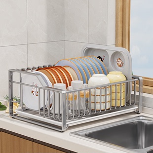 碗架沥水架碗碟收纳架不锈钢厨房置物架家用台面滤水架放碗筷碗盘