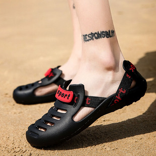 洞洞鞋 潮流透气懒人半拖包头凉鞋 夏季 男士 男个性 拖鞋 越南 沙滩韩版