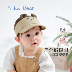 尼多熊2024婴儿帽子鸭舌帽男女宝宝空顶帽儿童遮阳帽宝宝帽子夏季
