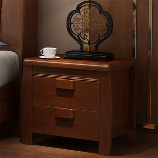 新中式 卧室实木床头柜 省空间储物柜 床边收纳柜经济型小柜子 整装
