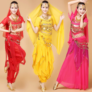 印度舞服装 女成人肚皮舞演出服秧歌舞蹈套装 民族舞表演服 印度女装