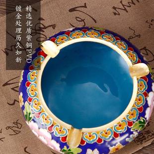 新款 5寸景泰蓝烟灰缸铜胎花丝掐丝珐琅北京景泰蓝摆件收藏纪