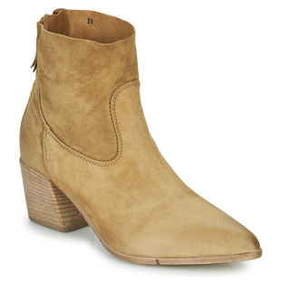 Moma意大利品牌女靴英伦风尖头后拉链瘦瘦靴棕色冬季 短筒皮靴 新款