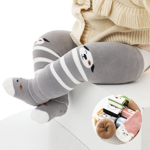 婴儿袜套冬季 保暖护膝纯棉加厚新生宝宝分体脚套护腿袜子 换纸尿裤