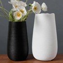 陶瓷插花现代简约水养摆件客厅黑白色干花器北欧式 鲜花餐桌大花瓶